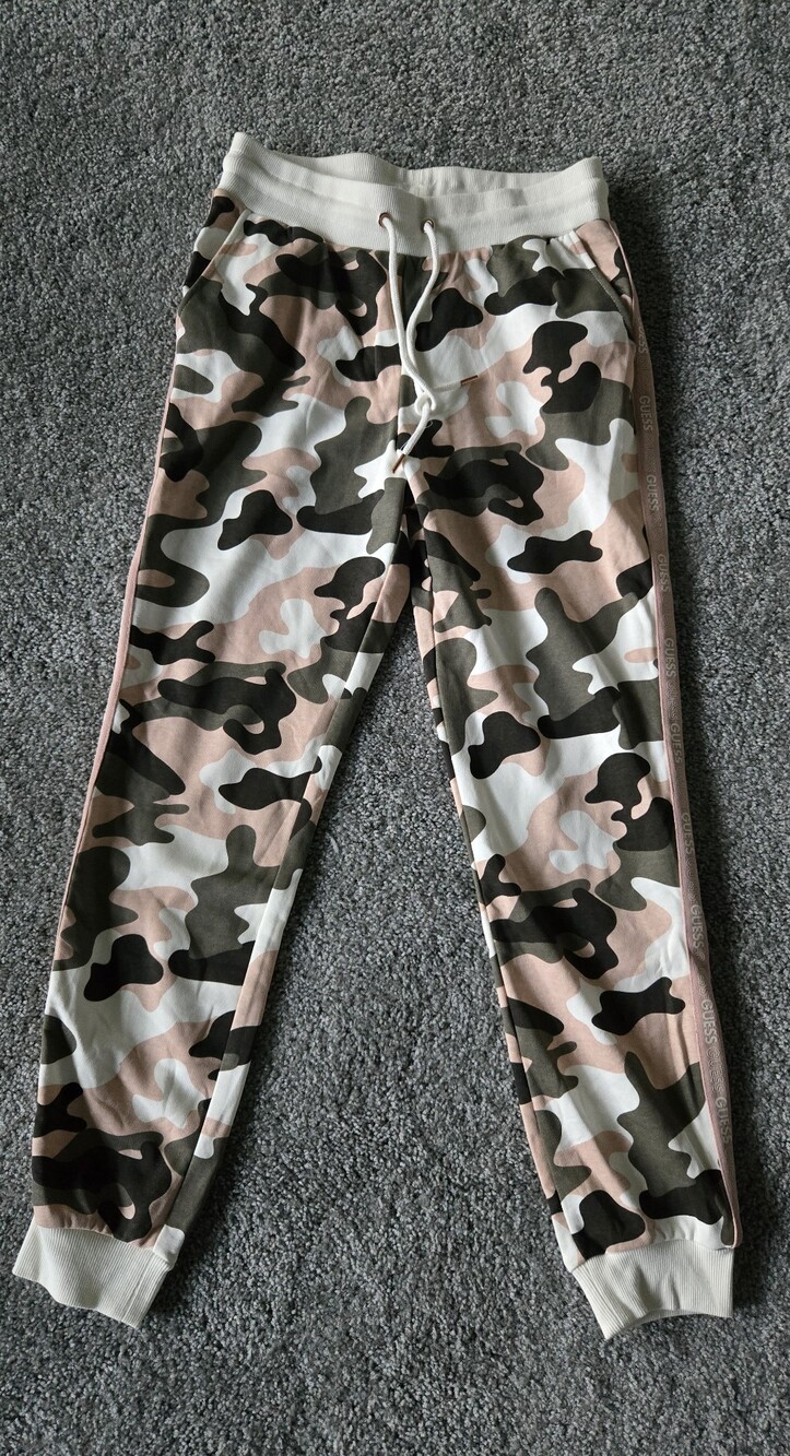 Guess Pink, Olive & Cream Camo Joggers